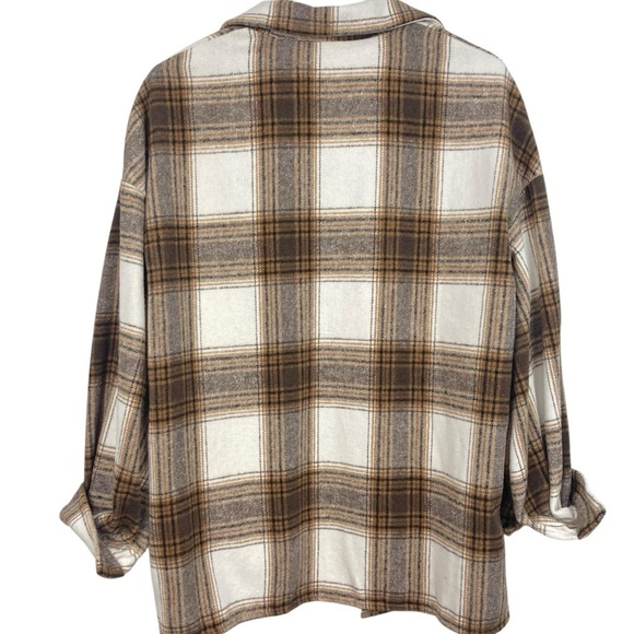SHEIN Lune Plaid Drop Shoulder Coat Shacket Button Down Jacket - Size 4 - Picture 6 of 15